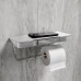 Двойной держатель для туалетной бумаги Lemark GLASS LINE 9721040 с полкой, хром/белое стекло